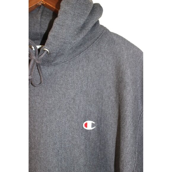 CHAMPION Reverse Weave Hoodie Granite Heather Pullover Sweatshirt - Picture 9 of 12
